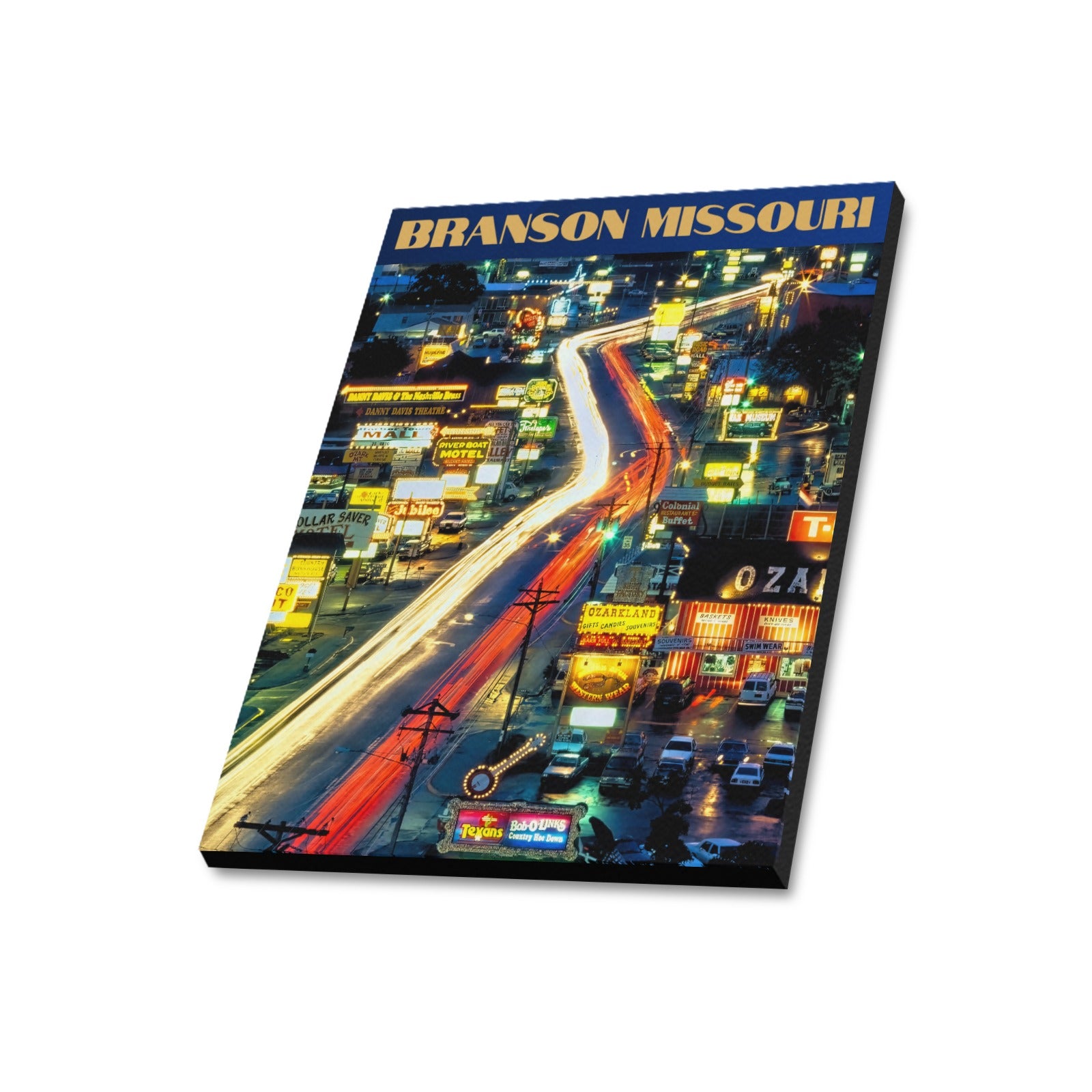 Branson Strip After Dark Limited Edition Canvas Print - 20"x24" Made in the USA