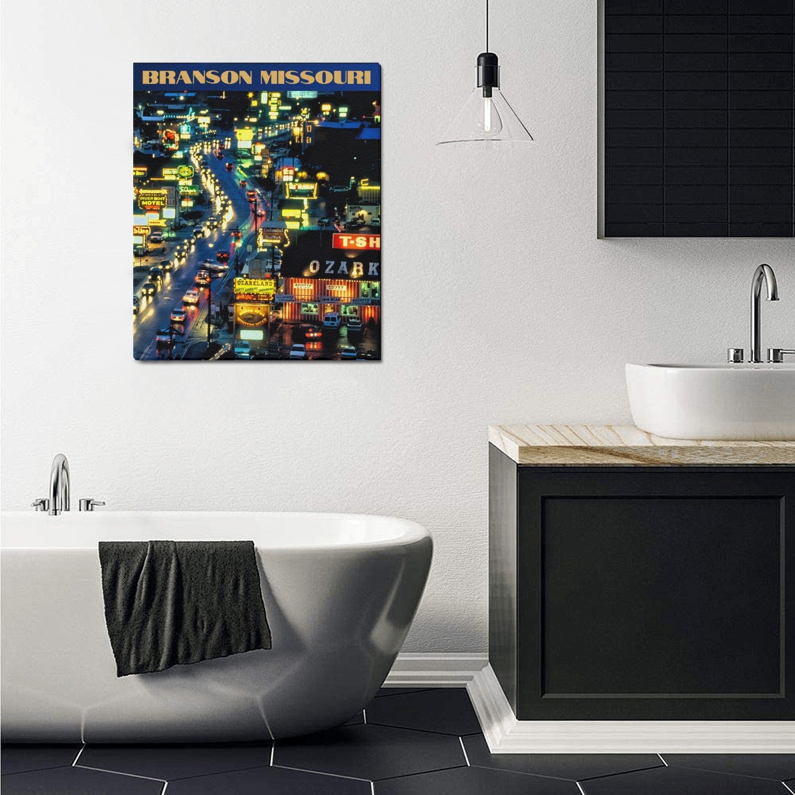 Branson Neon Nights Limited Edition - Canvas Print 20"x24" Made in the USA
