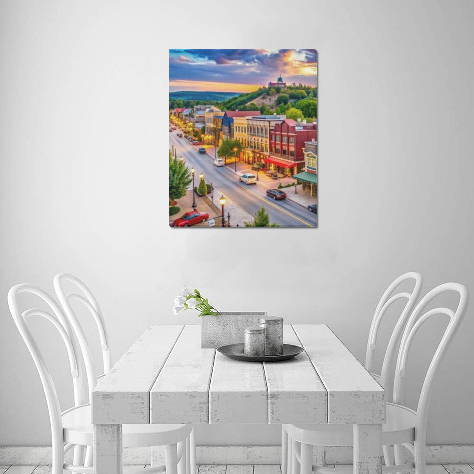 Branson Main Street Sunset Limited Edition Canvas Print - 20"x24" Made in the USA