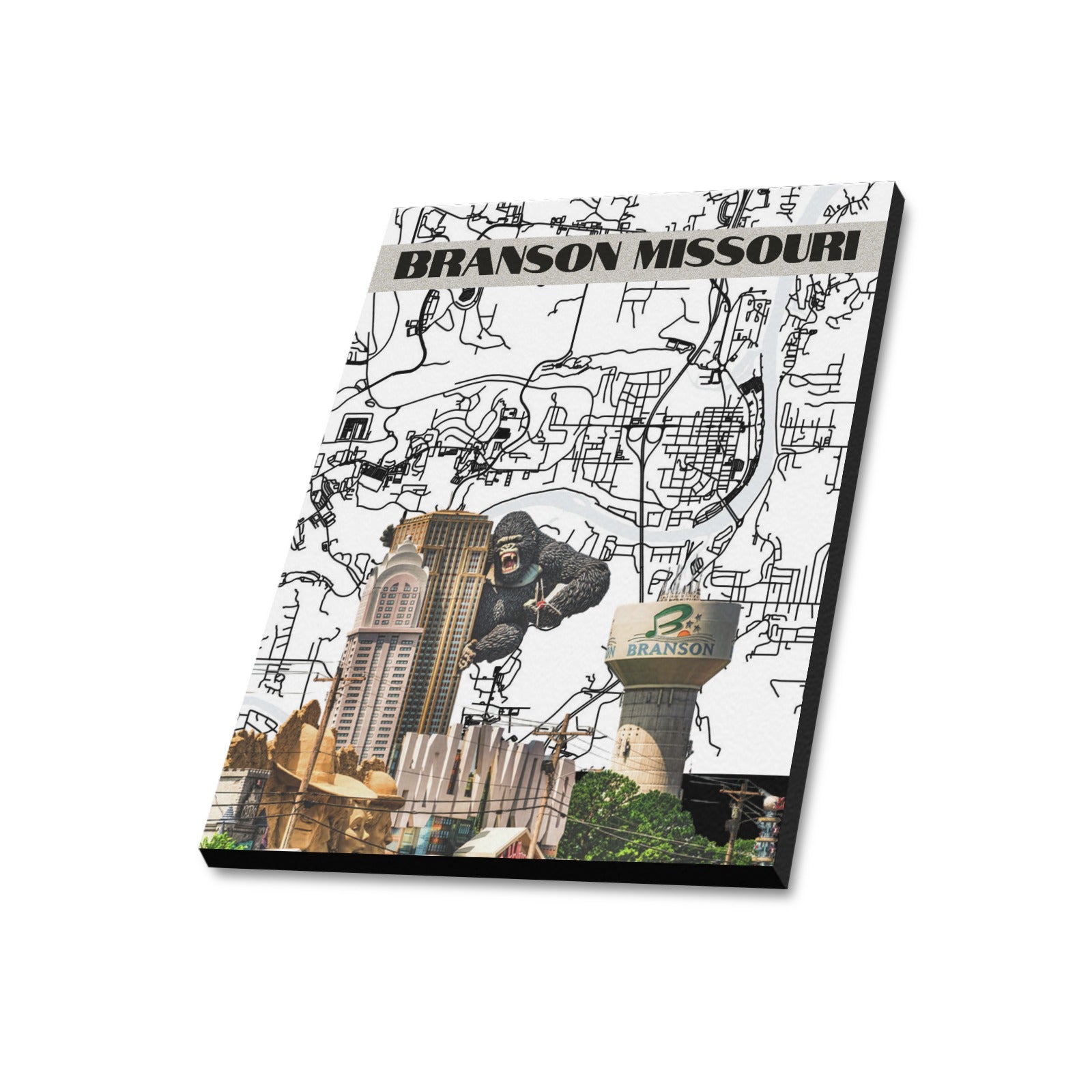 Branson Linework Collage Limited Edition Canvas Print - 20"x24" Made in the USA