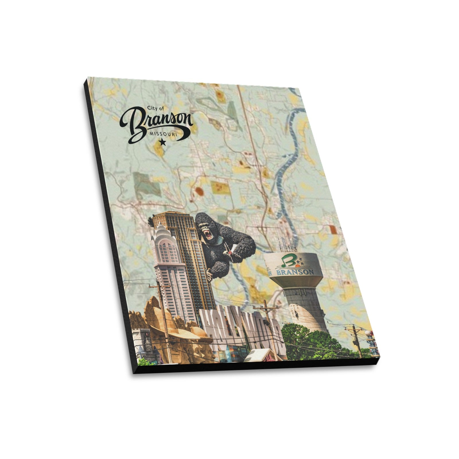 Branson Heritage Map Collage Limited Edition Canvas Print - 20"x24" Made in the USA