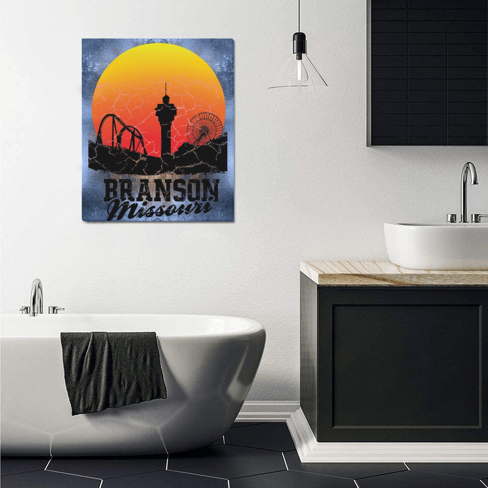 Branson Sunset Skyline Limited Edition Canvas Print - 20"x24" Made in the USA