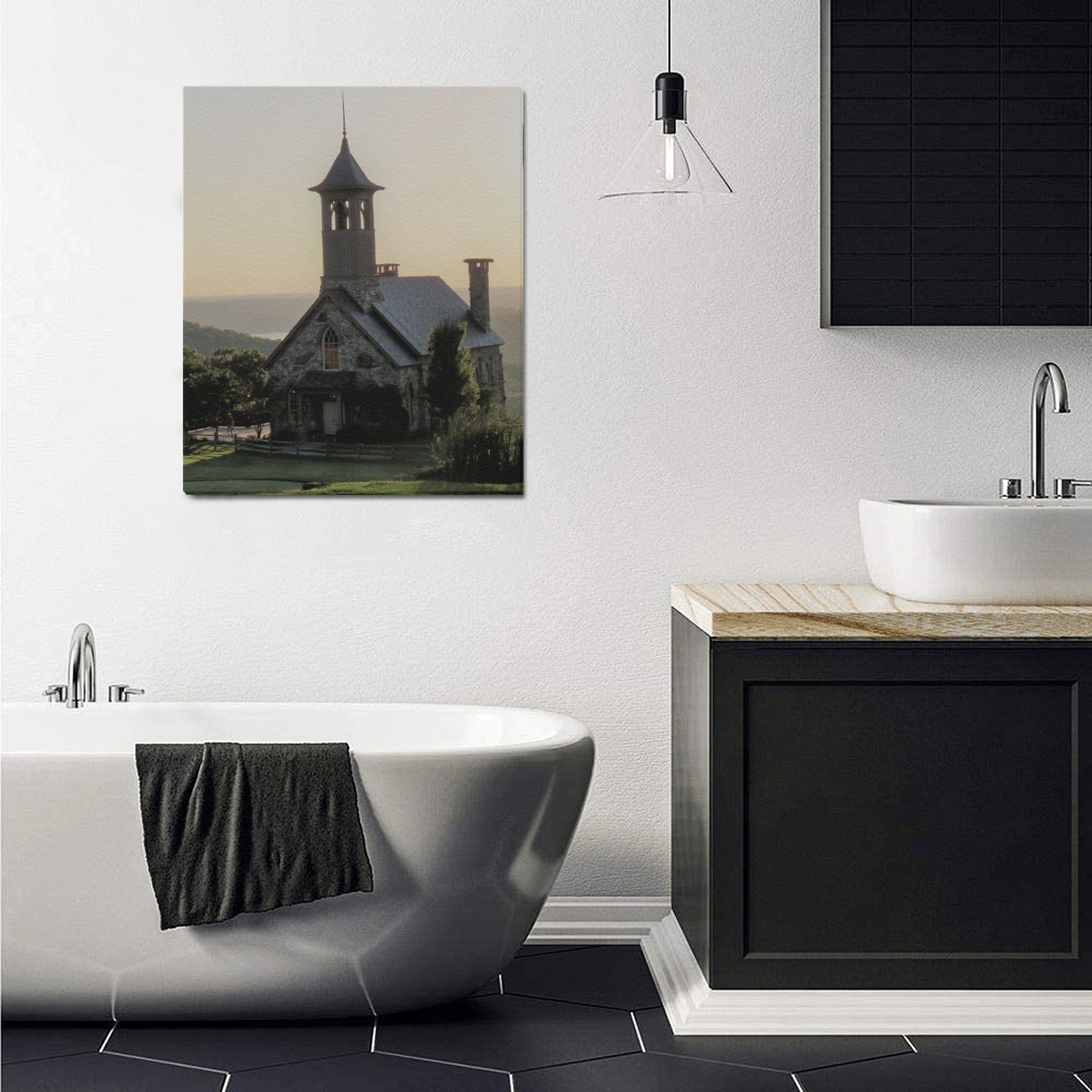 Ozarks Chapel at Dusk Limited Edition Canvas Print - 20"x24" Made in the USA