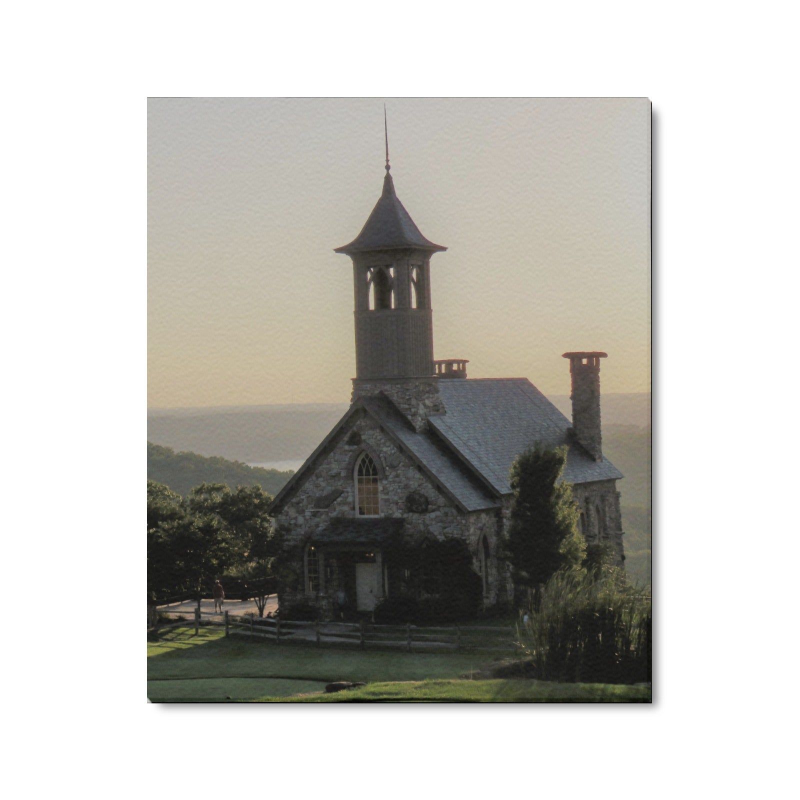 Ozarks Chapel at Dusk Limited Edition Canvas Print - 20"x24" Made in the USA