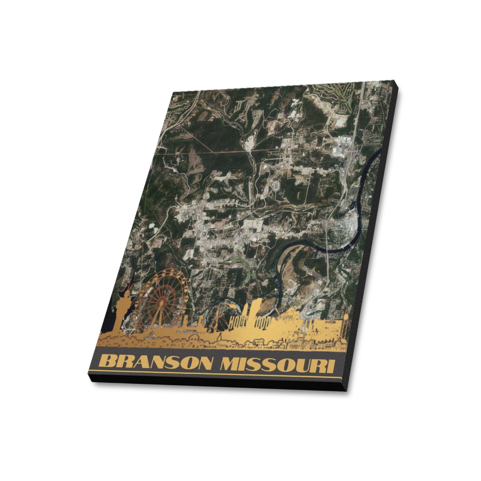 Branson Aerial Goldview Map Limited Edition Canvas Print 20"x24" Made in the USA