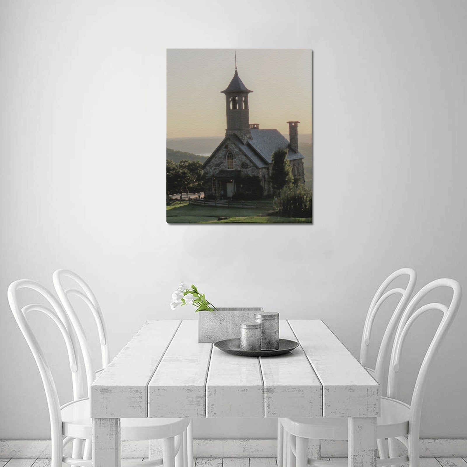 Ozarks Chapel at Dusk Limited Edition Canvas Print - 20"x24" Made in the USA