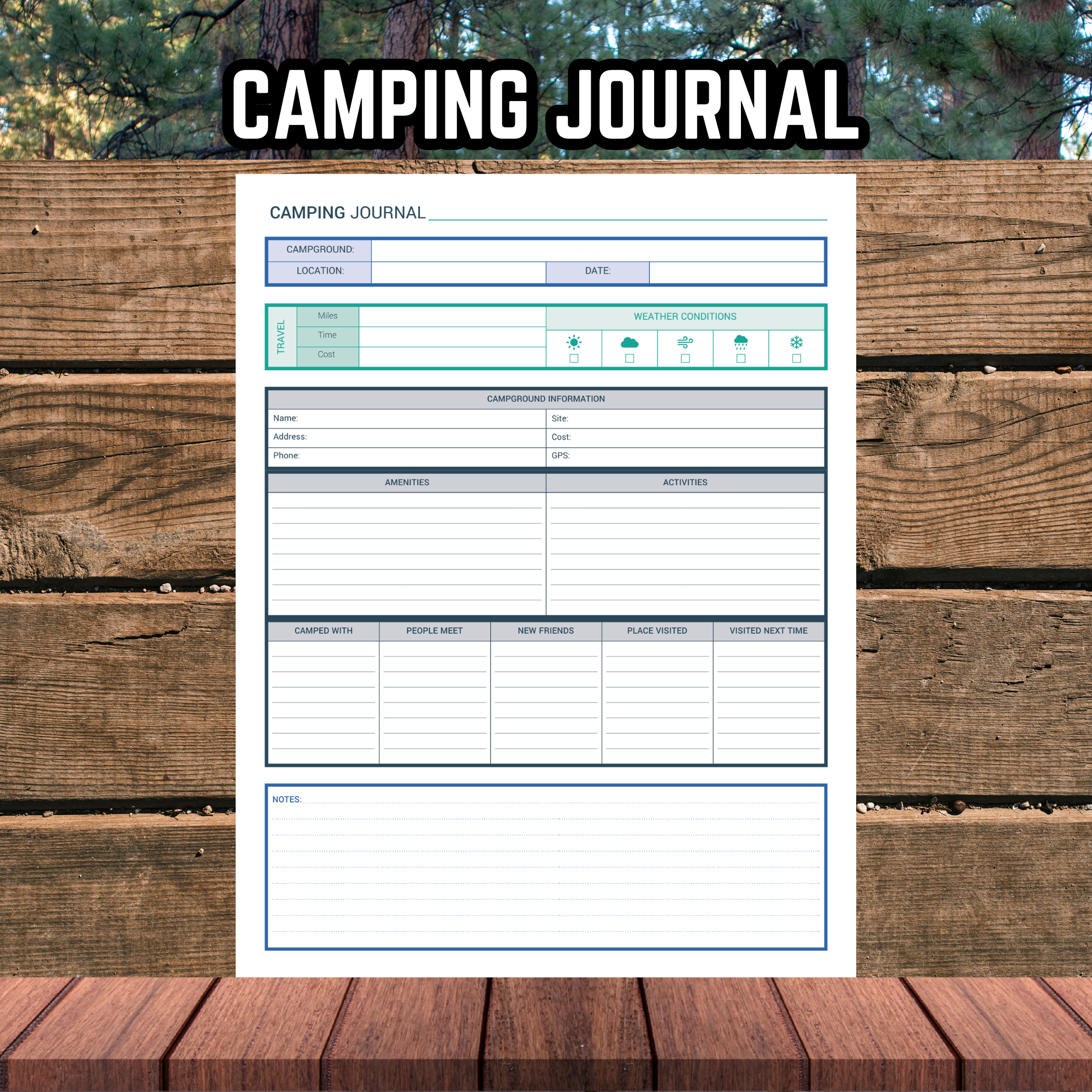 The Outpost Planner: Essential Camping Journal Printable Template