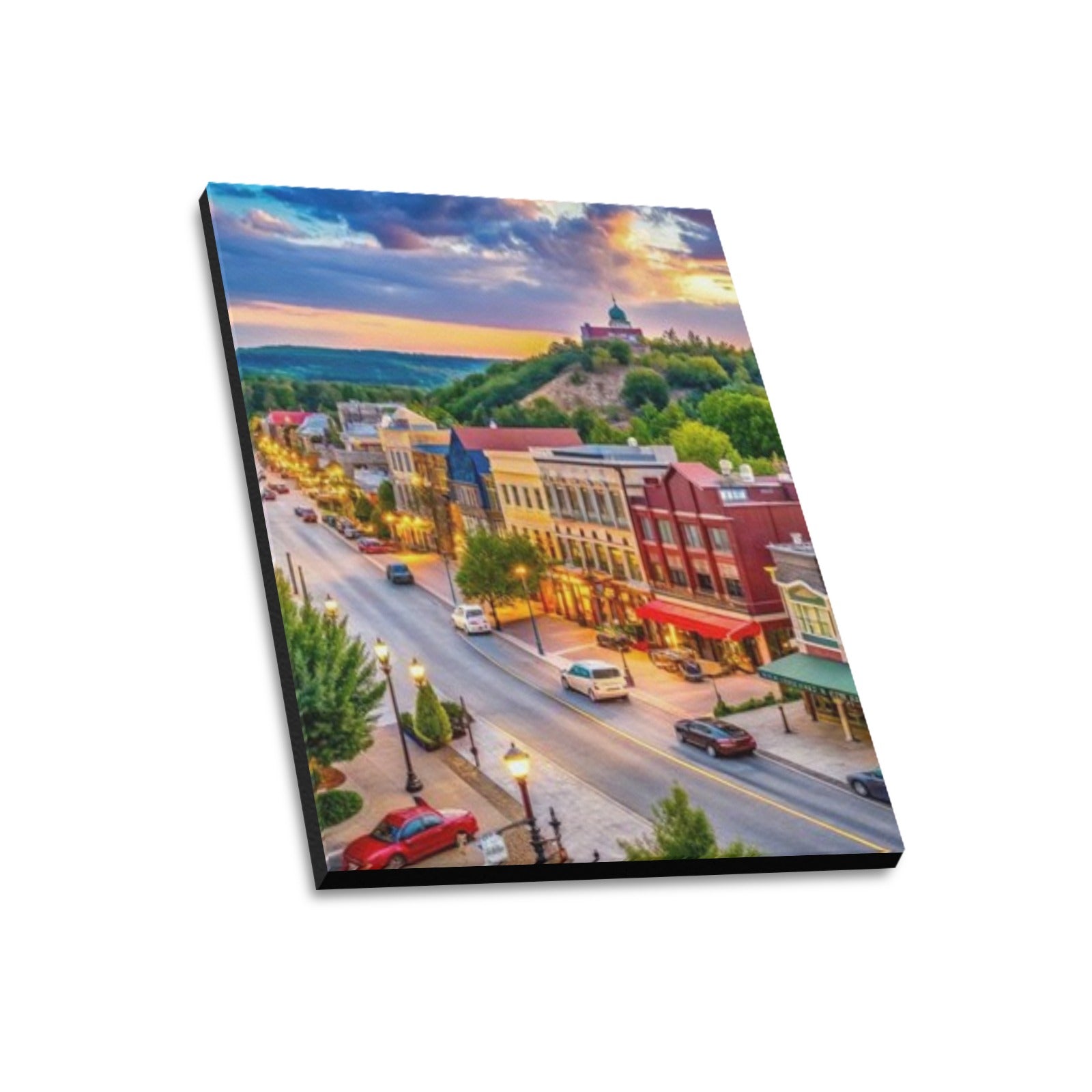 Branson Main Street Sunset Limited Edition Canvas Print - 20"x24" Made in the USA