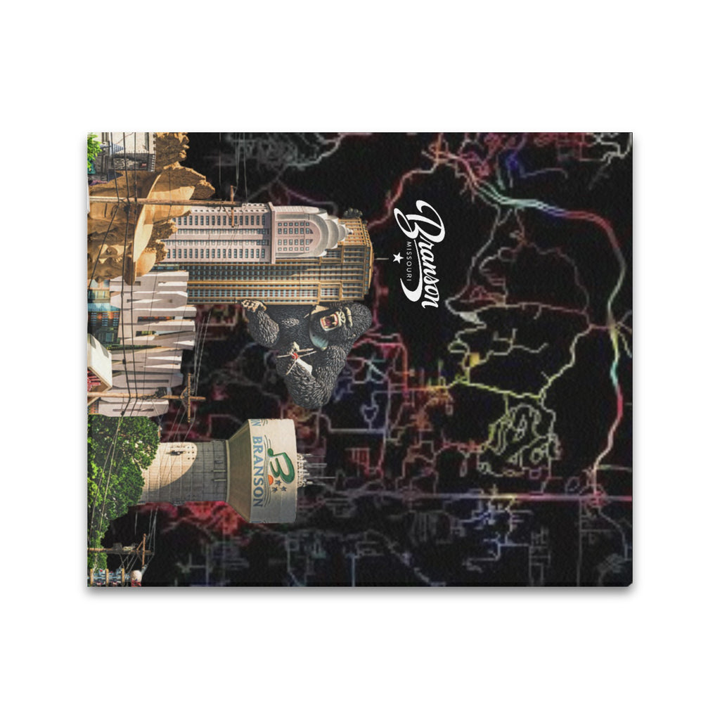 Branson Neon Map Collage Limited Edition Canvas Print - 20"x24" Made in the USA