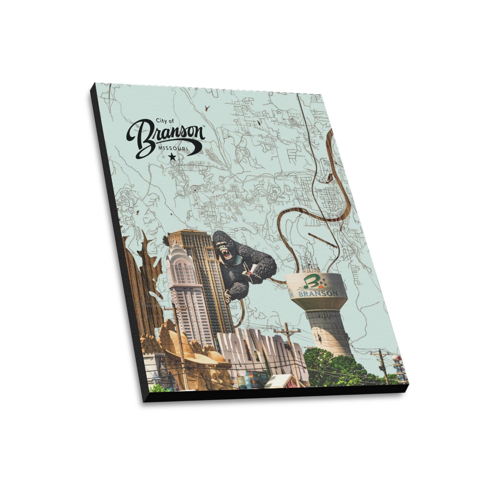 Branson Classic Map Collage Canvas Limited Edition Print - 20"x24" Made in the USA