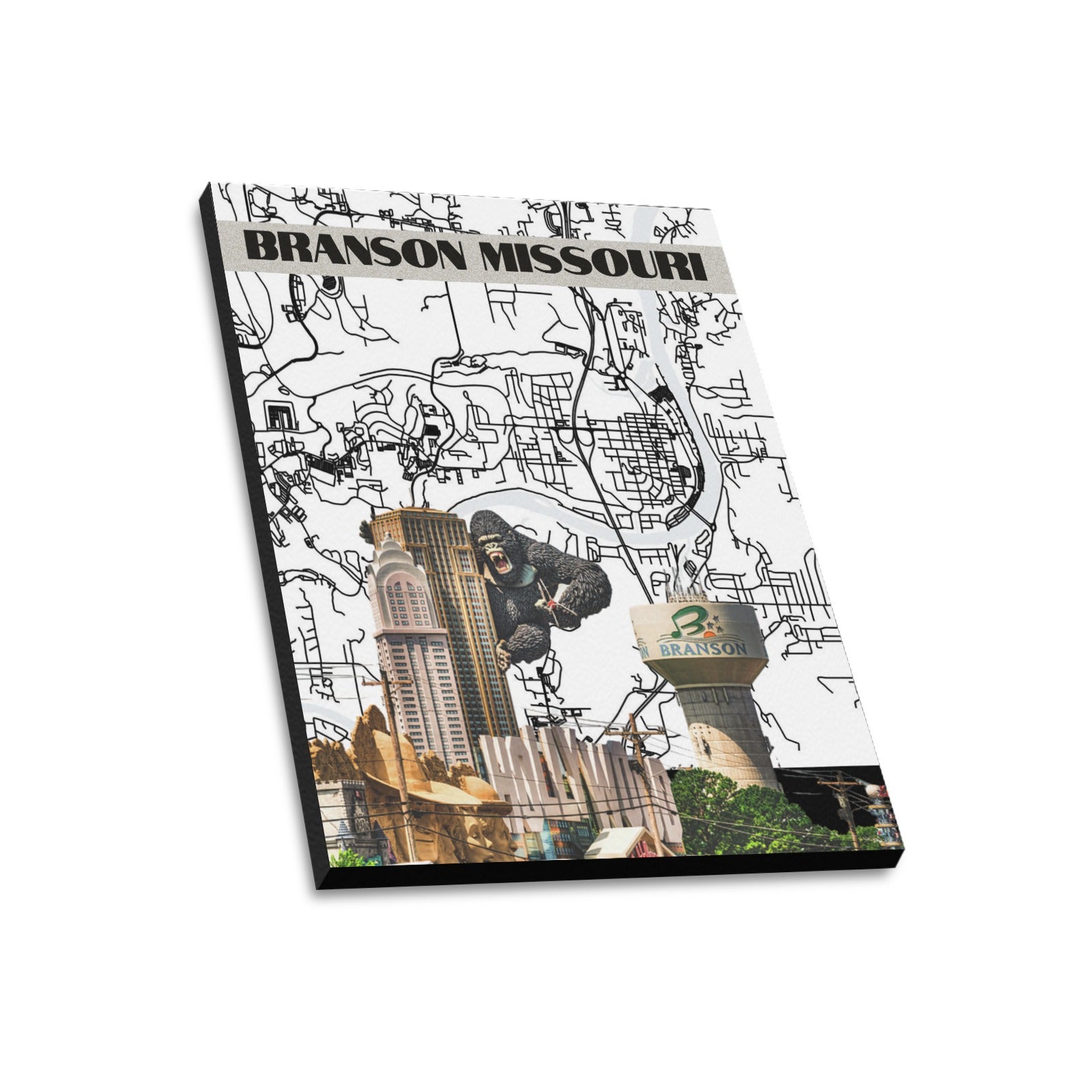 Branson Linework Collage Limited Edition Canvas Print - 20"x24" Made in the USA