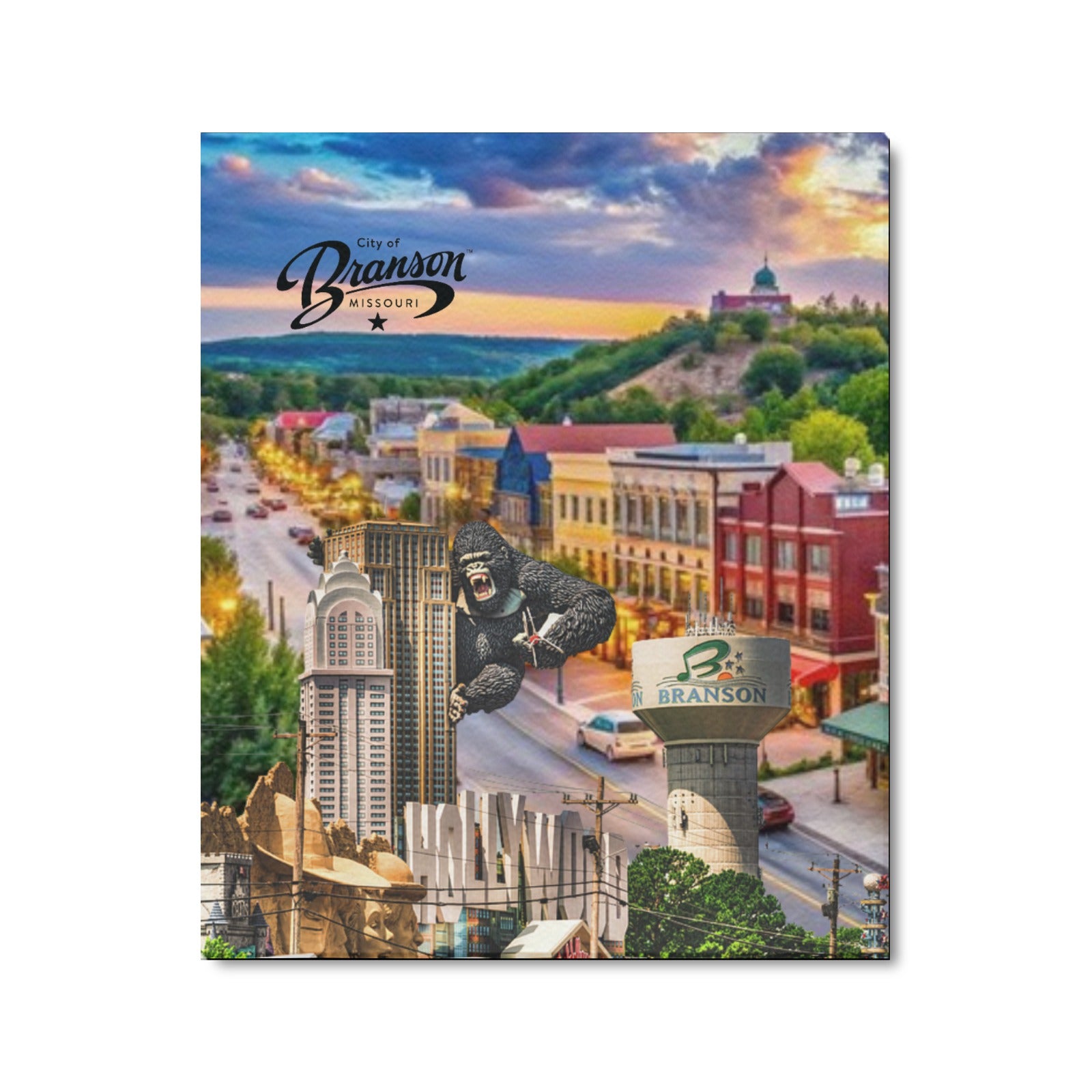 Branson Skyline Collage Limited Edition Canvas Print - 20"x24" Made in the USA