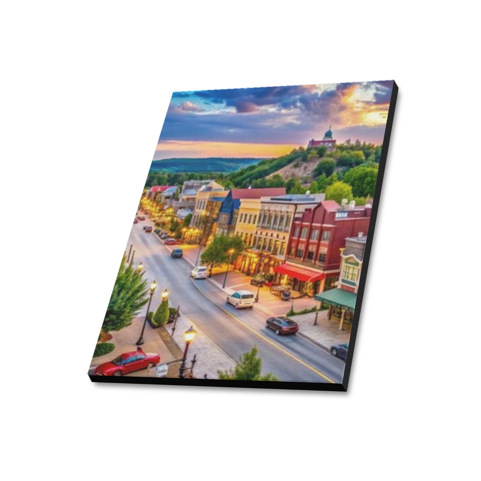 Branson Main Street Sunset Limited Edition Canvas Print - 20"x24" Made in the USA