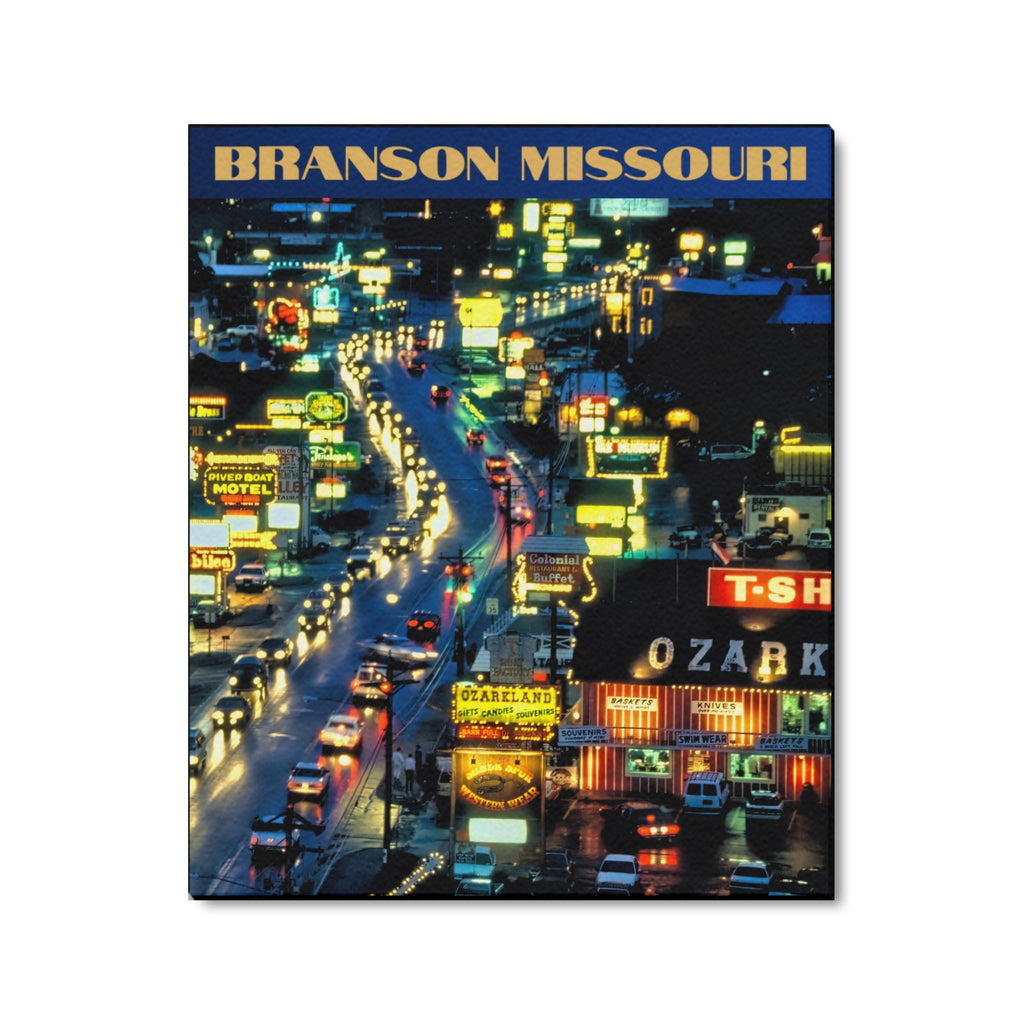 Branson Neon Nights Limited Edition - Canvas Print 20"x24" Made in the USA