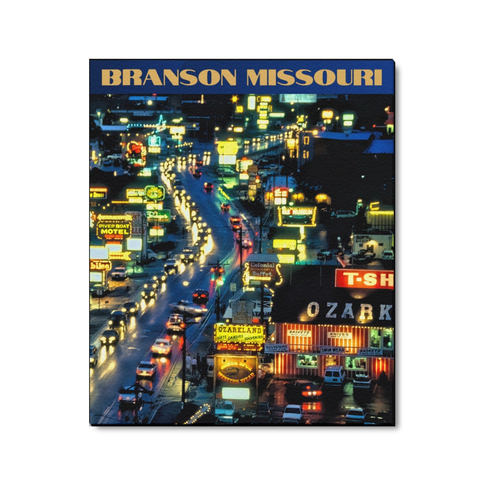 Branson Neon Nights Limited Edition - Canvas Print 20"x24" Made in the USA