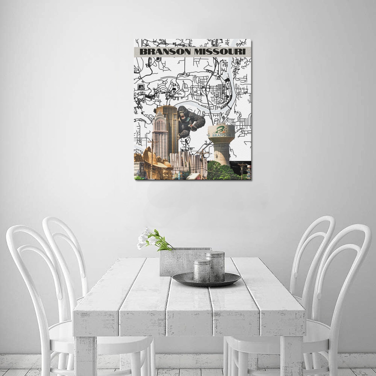Branson Linework Collage Limited Edition Canvas Print - 20"x24" Made in the USA