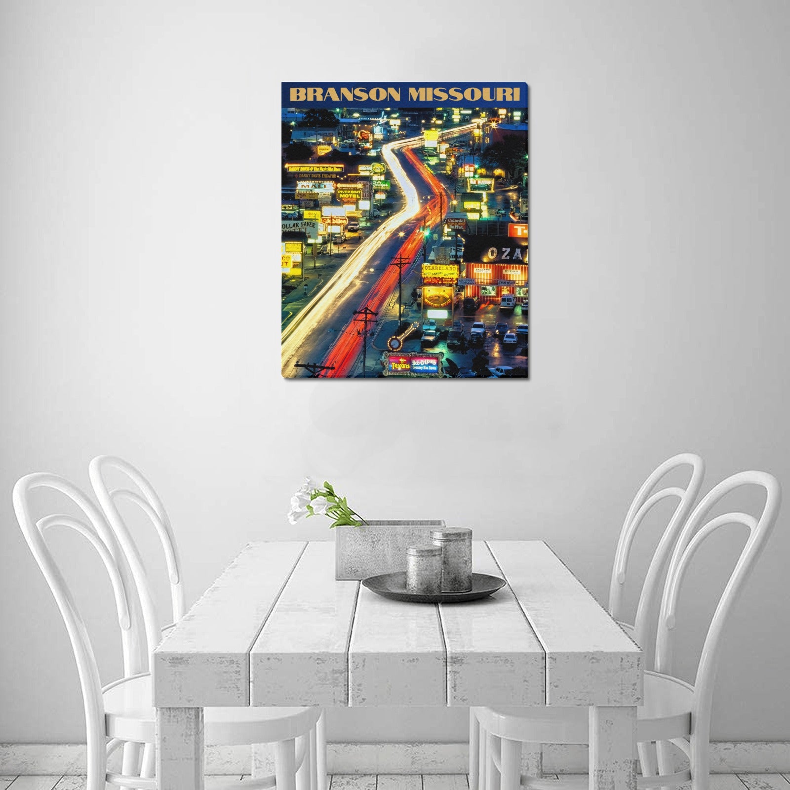 Branson Strip After Dark Limited Edition Canvas Print - 20"x24" Made in the USA
