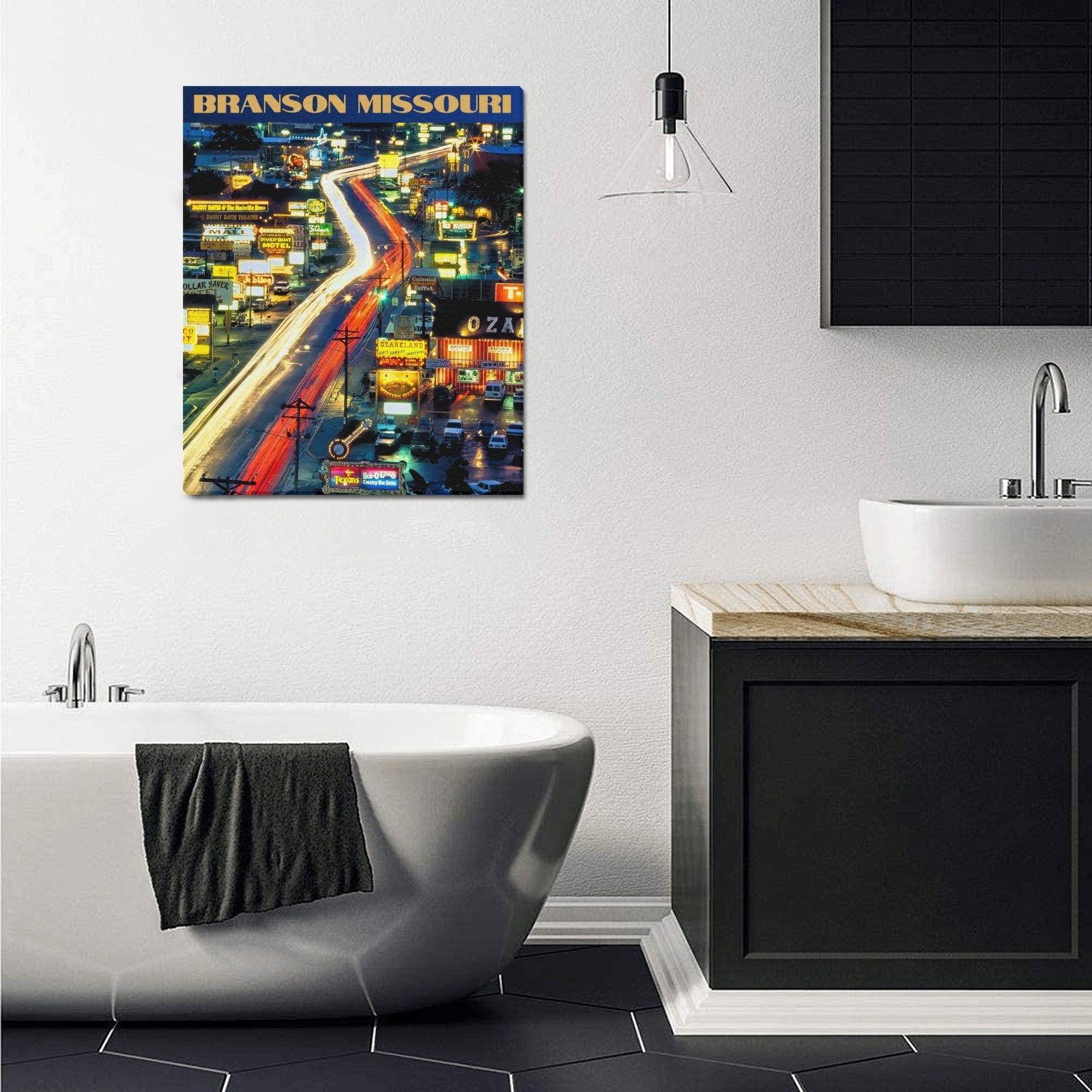 Branson Strip After Dark Limited Edition Canvas Print - 20"x24" Made in the USA
