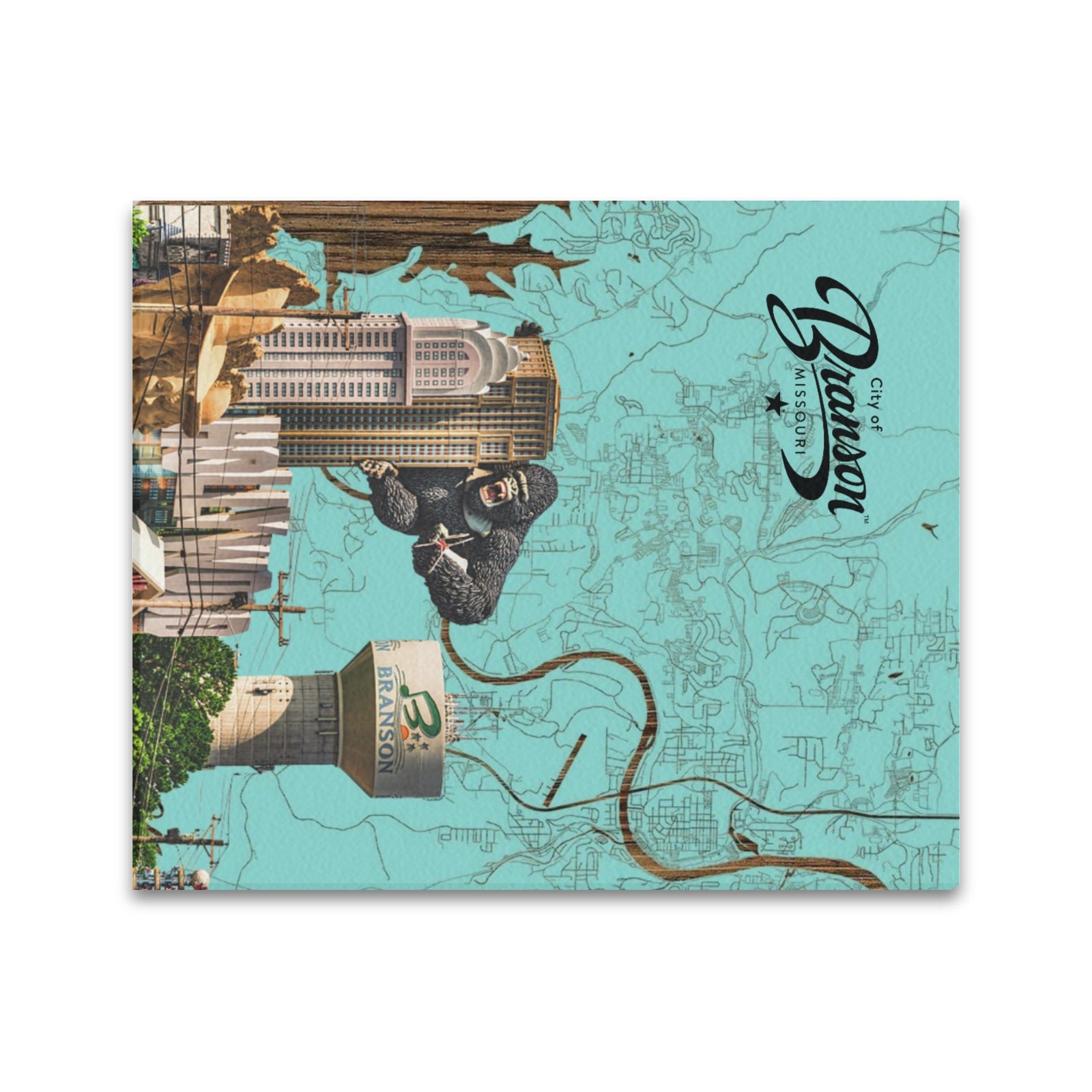 Branson Music Map Collage Limited Edition Canvas Print - 20"x24" Made in the USA