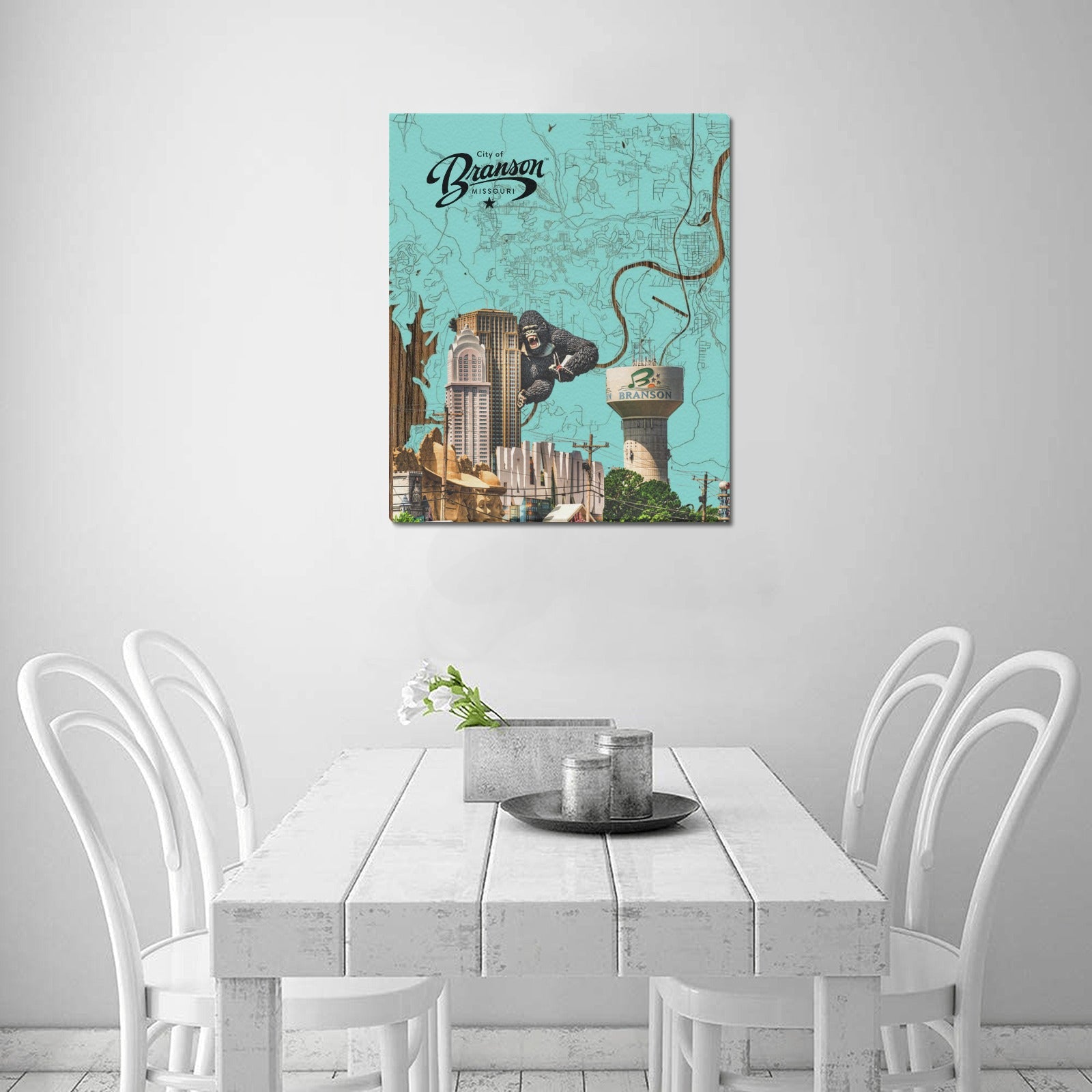 Branson Music Map Collage Limited Edition Canvas Print - 20"x24" Made in the USA
